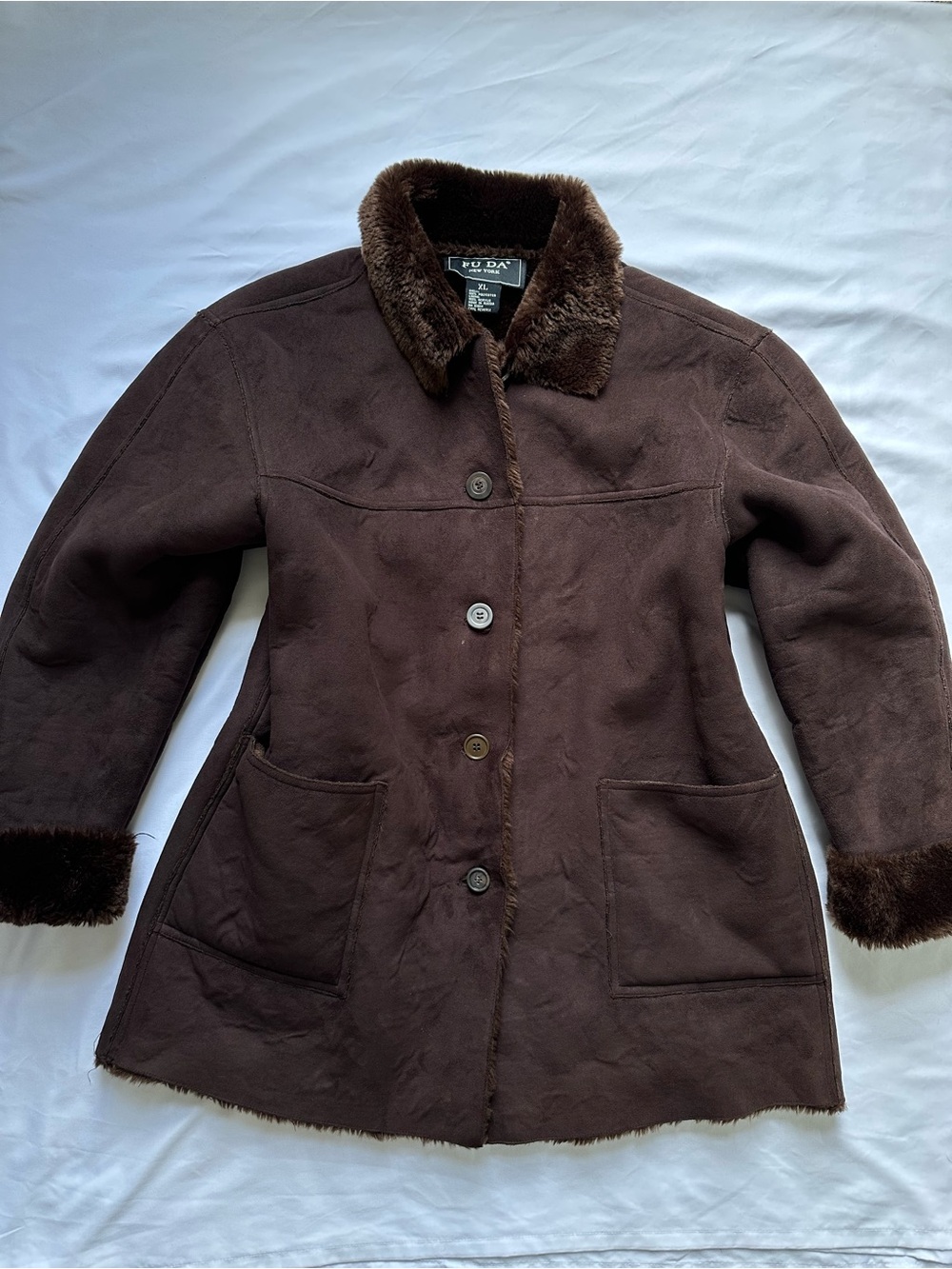 FUDA New York Women's Dark Brown Faux Fur Coat